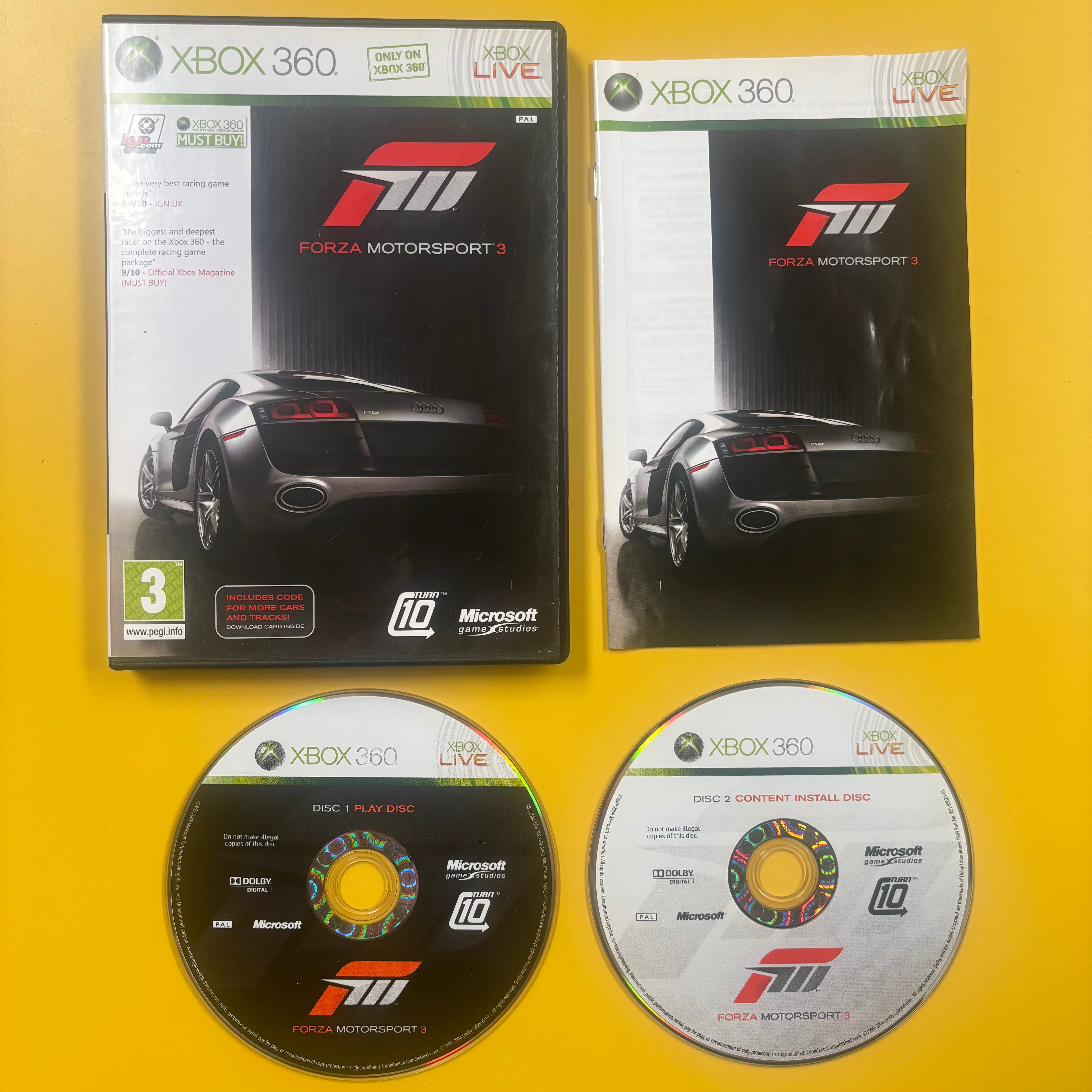 Forza Motorsport 3 - PAL FR - Microsoft Xbox 360 - Jeu De Course Complet Avec Manuel